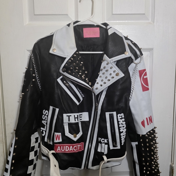 Azalea Wang Jackets & Blazers - Studded Black and White Women's Jacket